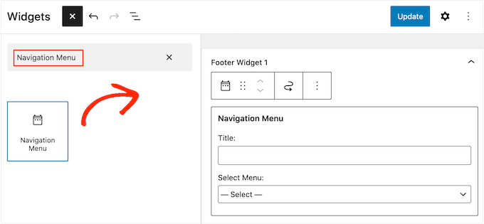 The WordPress navigation menu widget