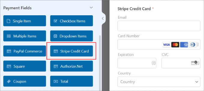 Stripe credit card