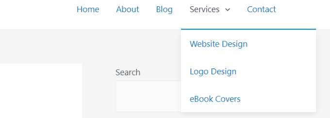 Submenu preview in WordPress